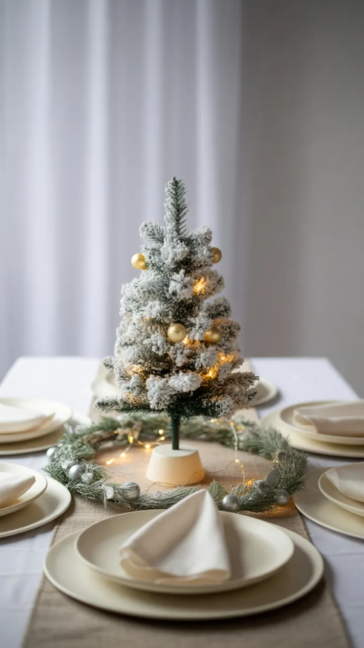 Snow-Dusted Elegance – Minimalist Christmas Table