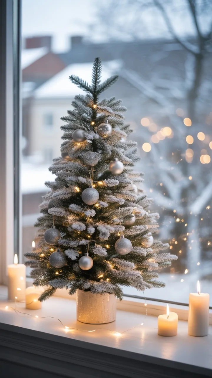 Snow-Kissed Minimalist Holiday Window Glow