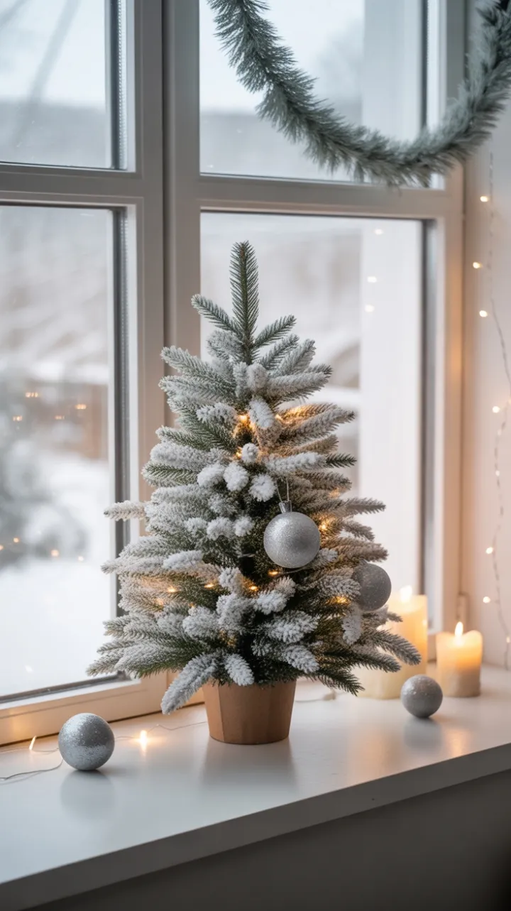 Snow-Kissed Silence on a Minimalist Windowsill