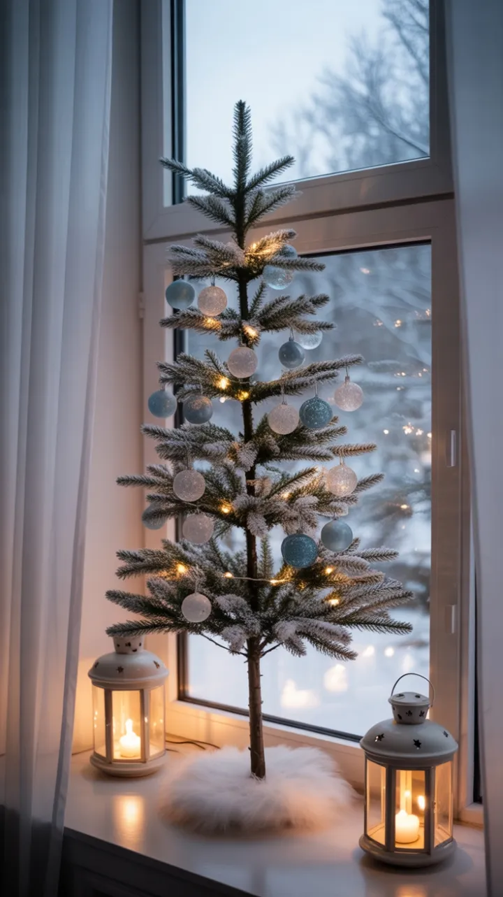 Snowlit Window of Quiet Holiday Charm