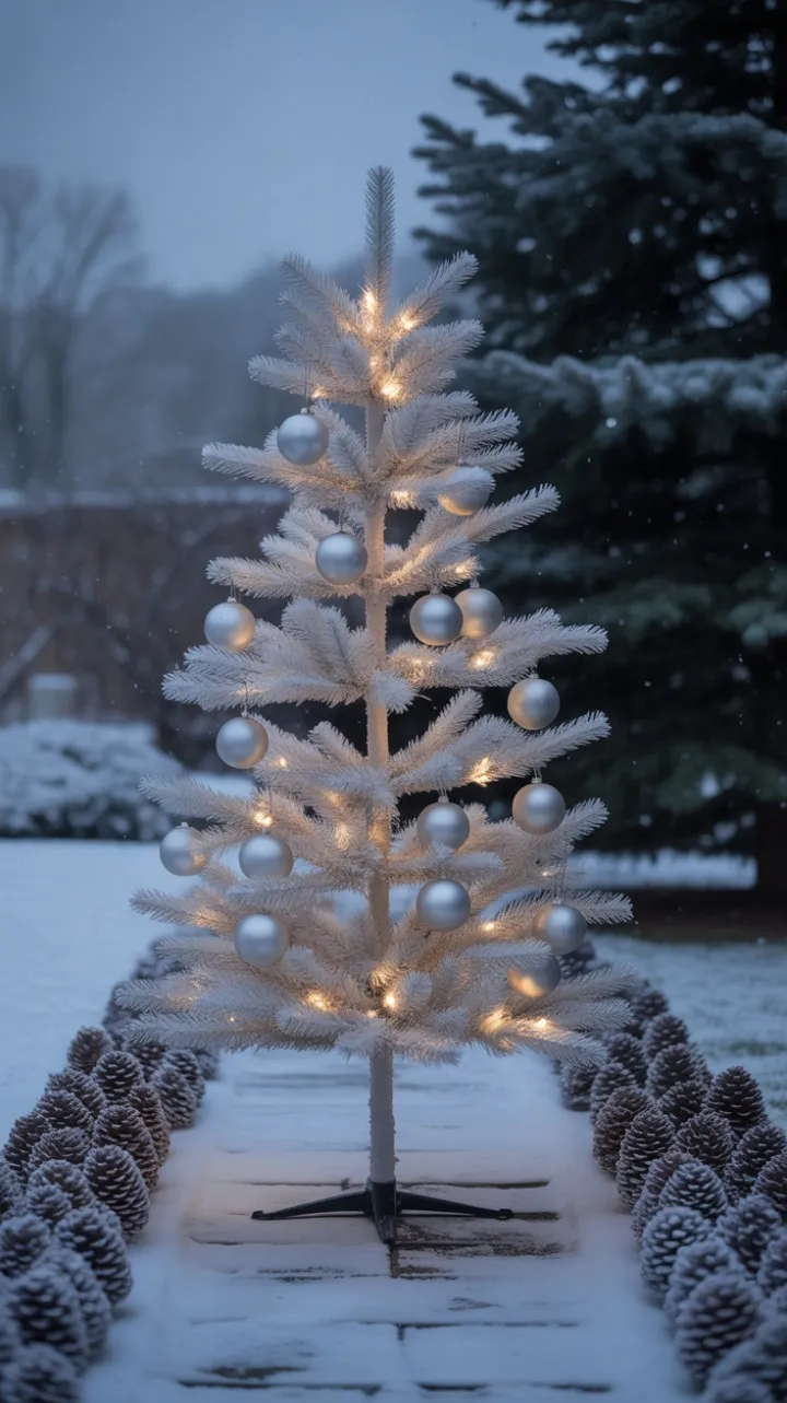 Quiet Glow of a Minimalist White Tree