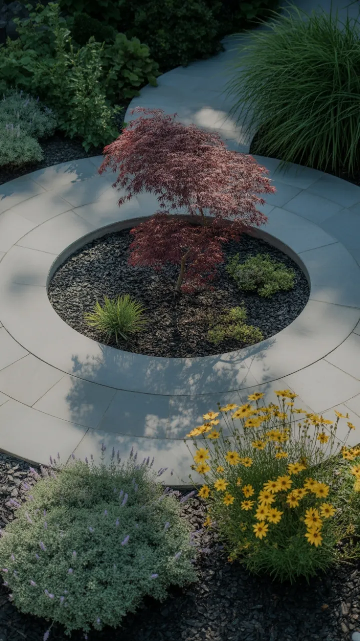 Circle of Calm with a Crimson Maple