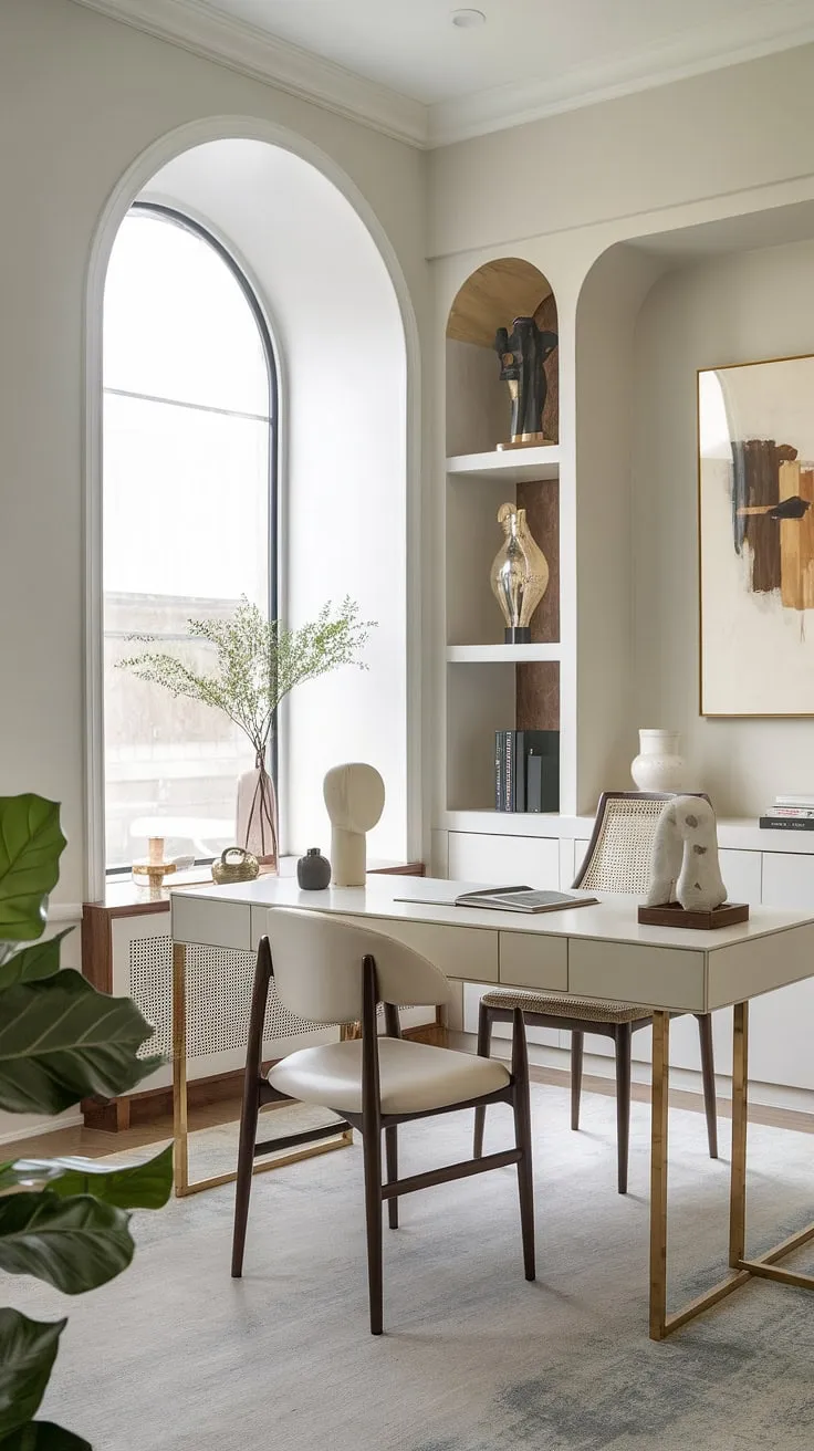 A haven of calm amidst the chaos. This bright, airy home office, with its clean lines and thoughtful details, is my personal sanctuary. A space designed for both efficiency and tranquility, it's where ideas flourish and work feels effortless.