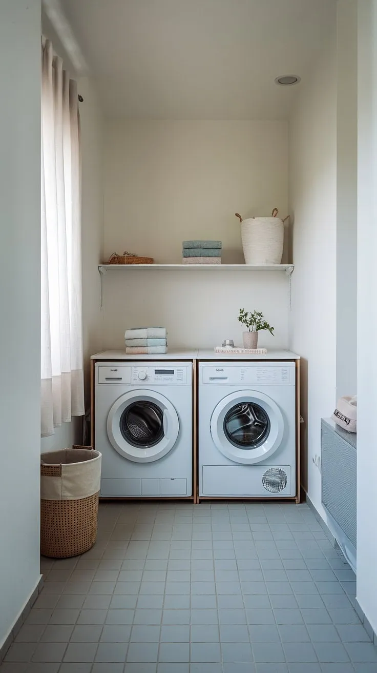 A haven of calm amidst the chaos: This compact laundry room is a testament to the power of minimalist design. A well-placed window and simple storage solutions make laundry day a little less daunting. A truly inspiring space that proves functionality and aesthetics can coexist beautifully.
