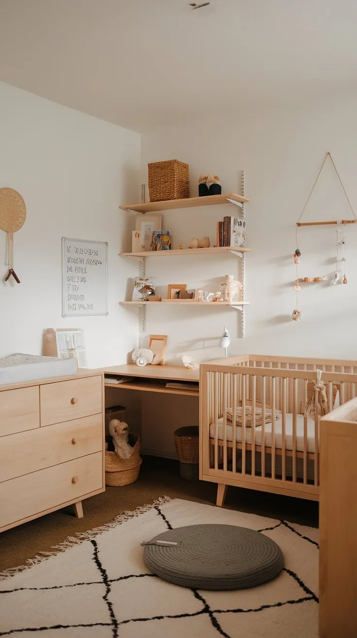 Serene sanctuary for both parent and child. A thoughtfully designed space where work and nurturing seamlessly blend, creating a calm and inspiring environment. Natural light and minimalist aesthetics foster a peaceful atmosphere, perfect for quiet moments and playful adventures. A true haven.