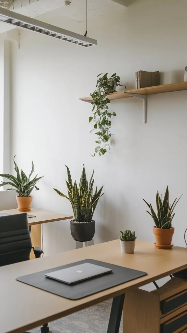 This minimalist office design showcases the power of simplicity, blending natural light and serene energy to create a sanctuary for productivity and creativity.