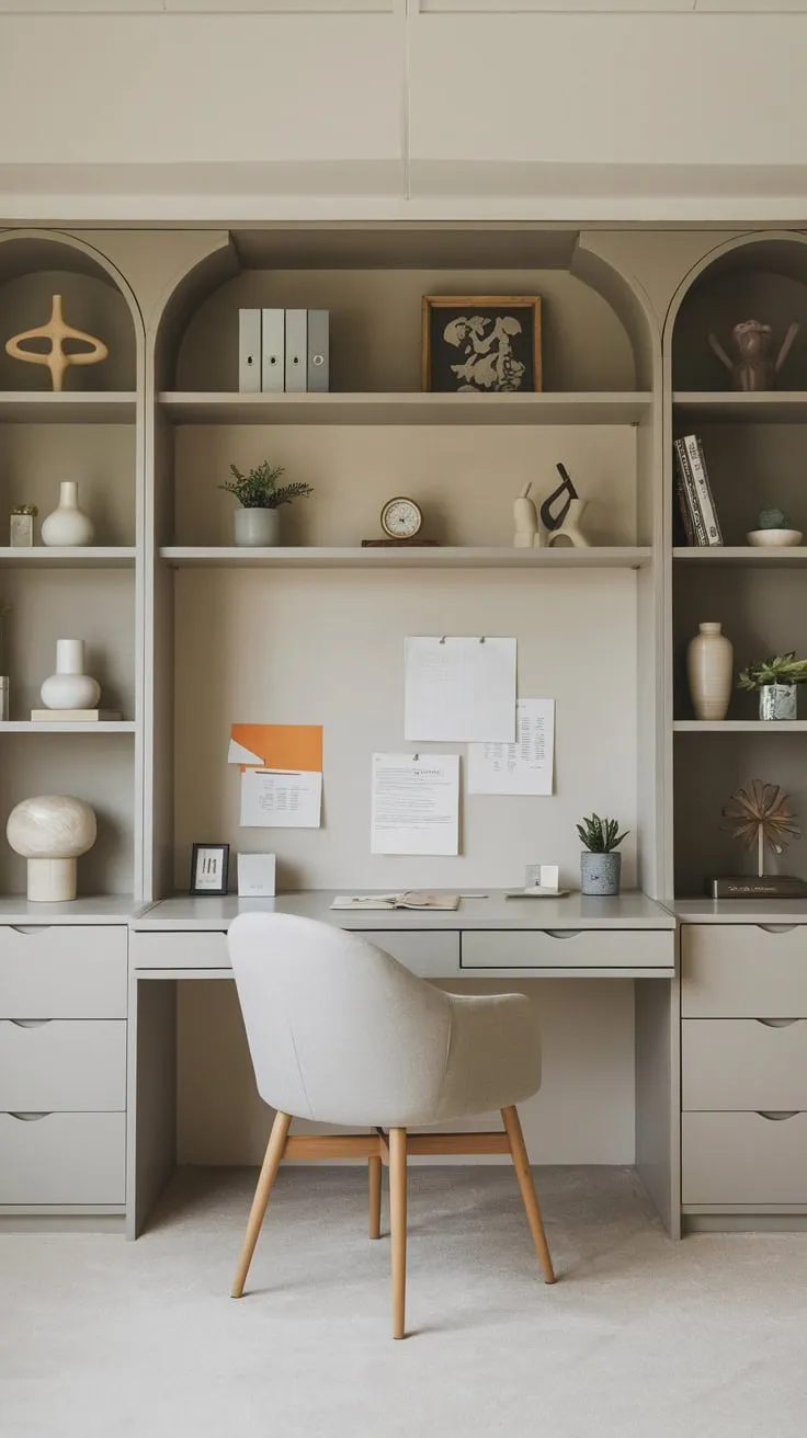 Modern workstations and minimal decor create a serene and efficient minimalist office space.