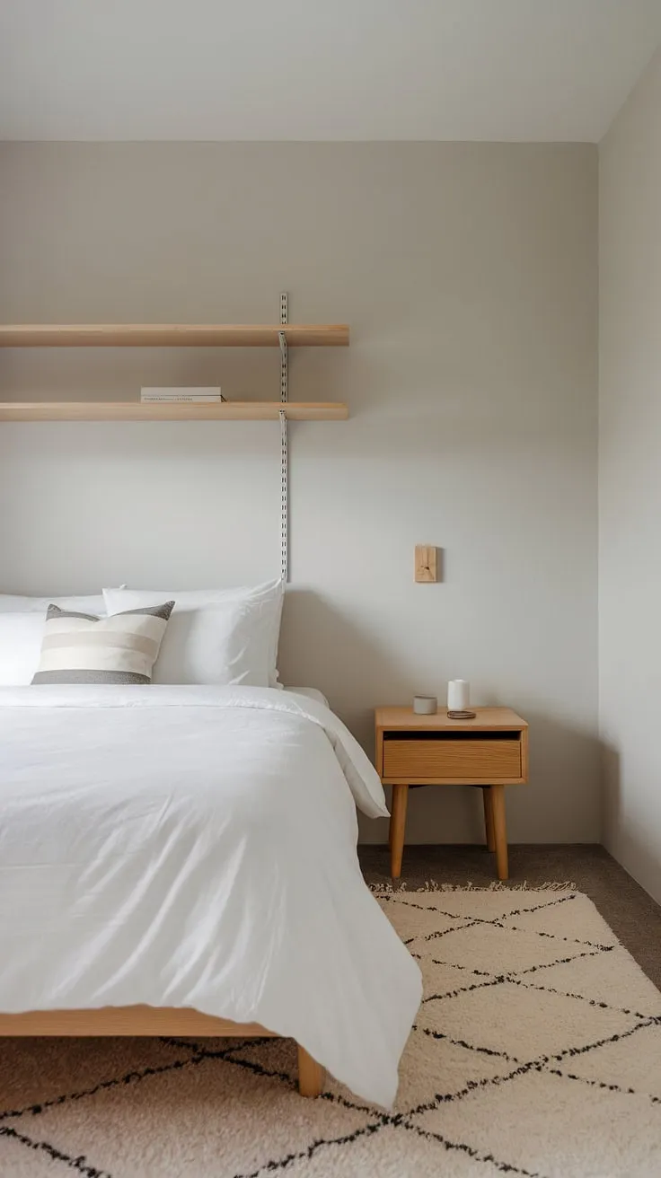A small space, perfectly maximized. This bedroom proves that even a minimalist design can be incredibly cozy and inviting. A haven of peace and tranquility, ready for restful nights. A space to truly unwind.
