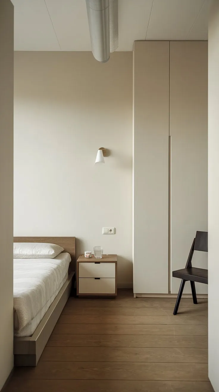 A small space, a big impact. This bedroom showcases how clever design can maximize comfort and style. A cozy sanctuary, A tranquil escape, A beautiful example of efficient living.
