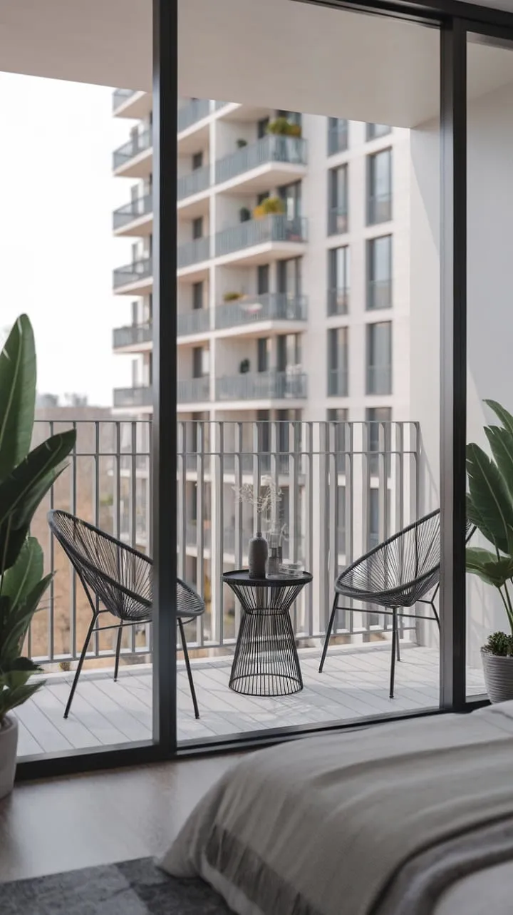 Awaken to stunning city vistas and a soothing breeze from your private balcony in this minimalist apartment, where urban living meets serene comfort.