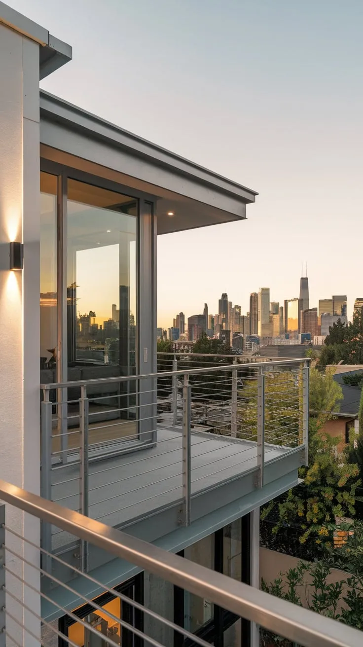 From above, your home's sleek design and panoramic cityscape vista are beautifully captured in the photograph