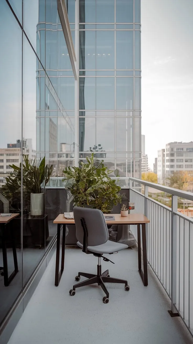 My city view office. A perfect blend of work and inspiration, all from the comfort of my balcony. A quiet space to focus, a breath of fresh air, and a stunning backdrop. A truly inspiring workspace.