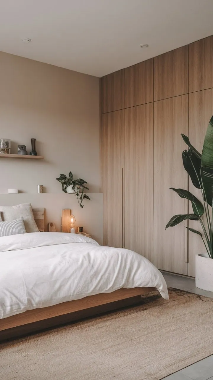 Discover serenity in a beautifully curated bedroom where Japandi and Scandinavian styles harmonize, bathed in natural light that accentuates its minimalist charm.