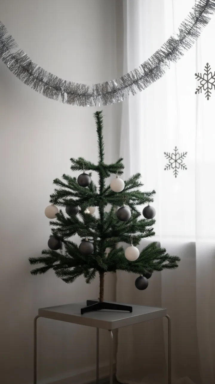 Minimalist Monochrome Christmas with a Geometric Tree
