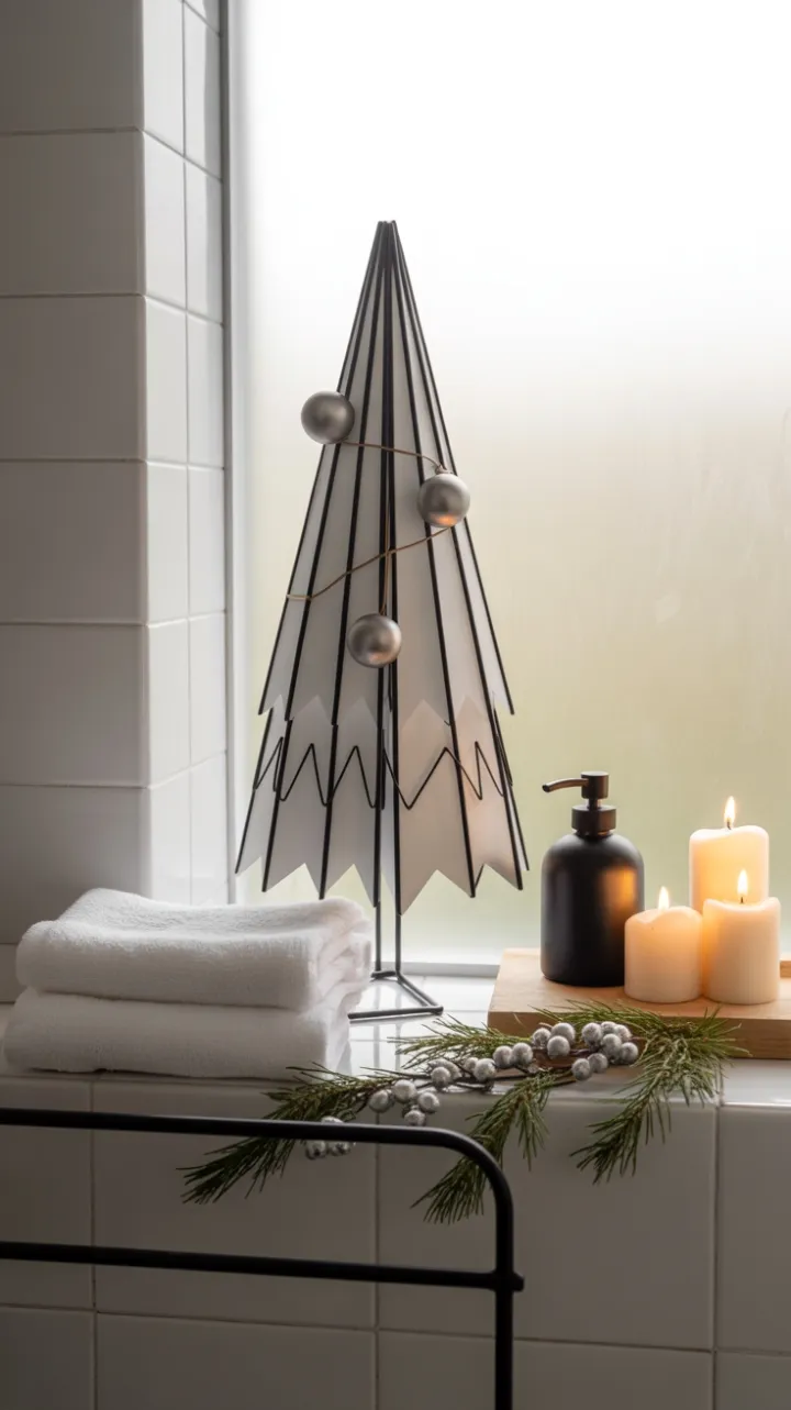 Minimalist Holiday Serenity in a Modern Bathroom