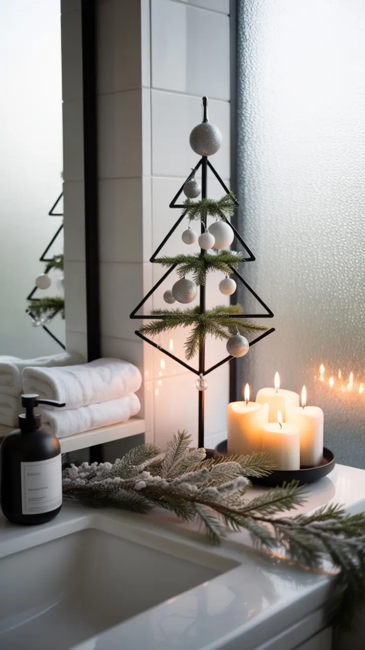 Serene Minimalist Christmas Bathroom Retreat