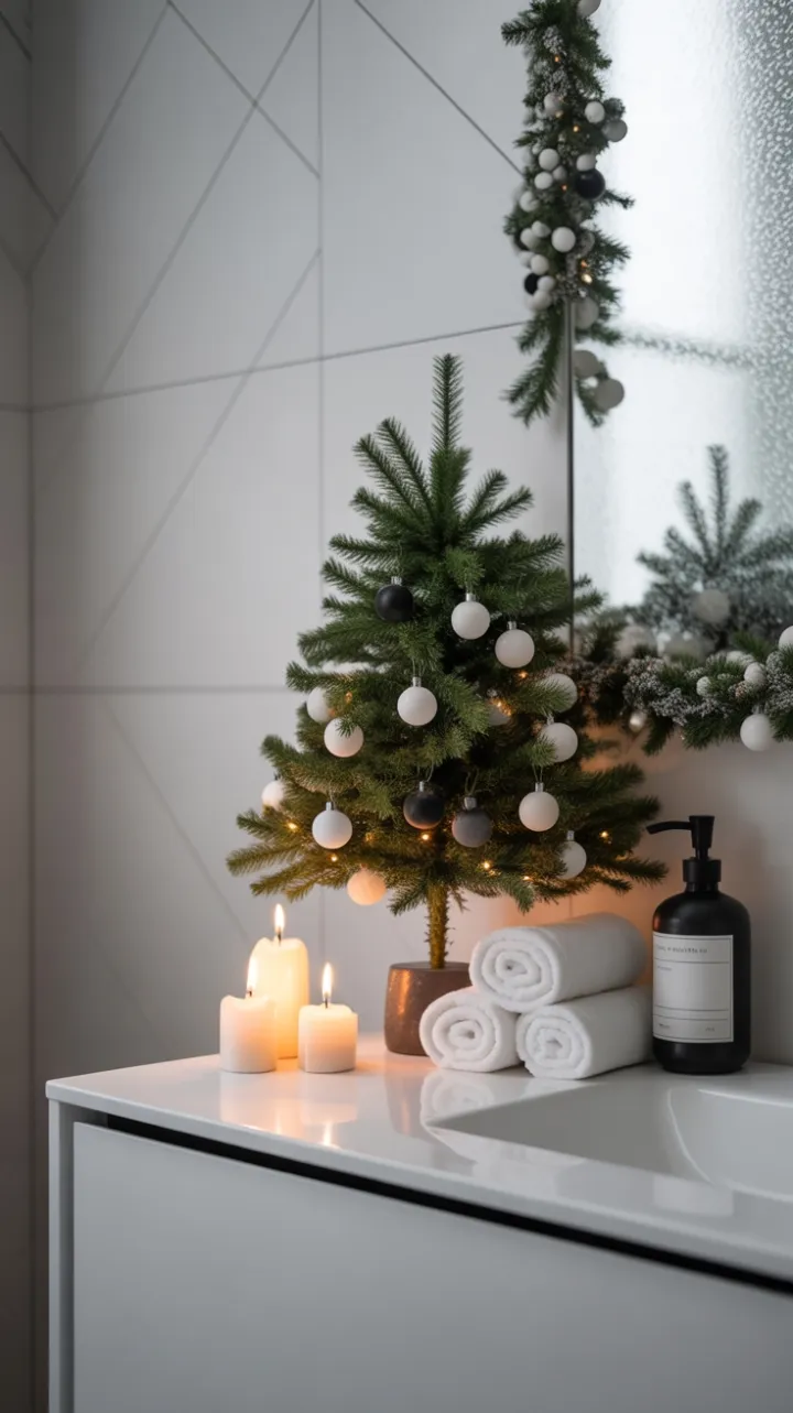 Serene Minimalist Christmas Bathroom