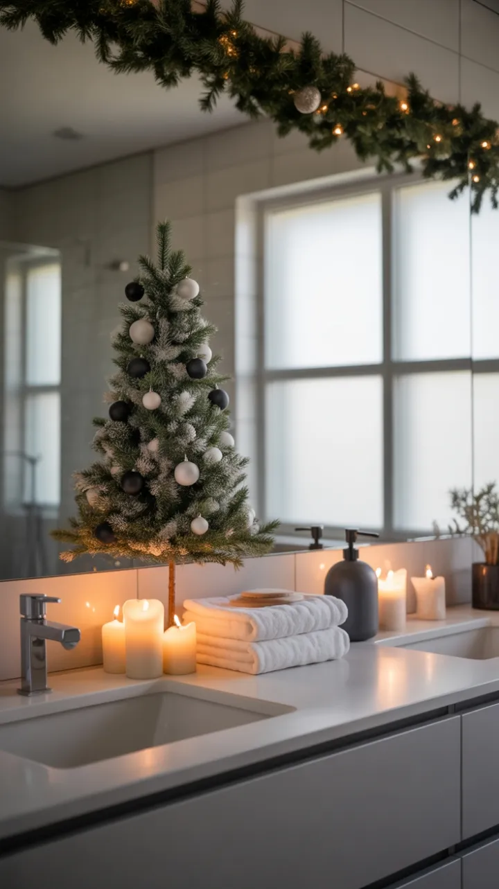 Quiet Elegance in a Minimalist Christmas Bathroom