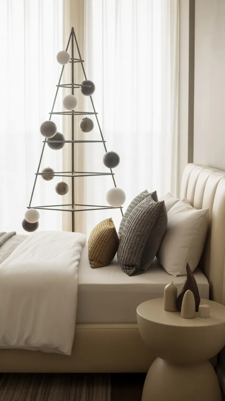Quiet Geometry in a Minimalist Christmas Bedroom