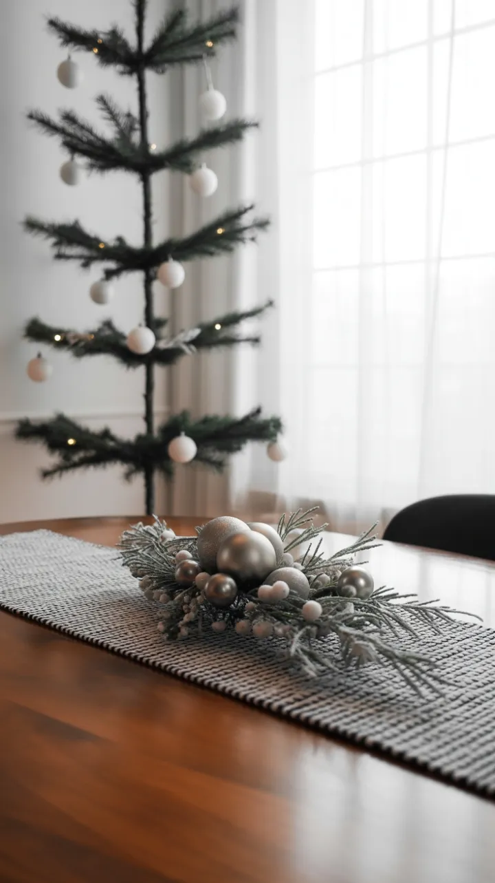 Minimalist Geometric Christmas Dining in Black and White
