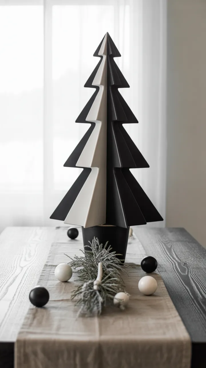 Minimalist Monochrome Christmas Table