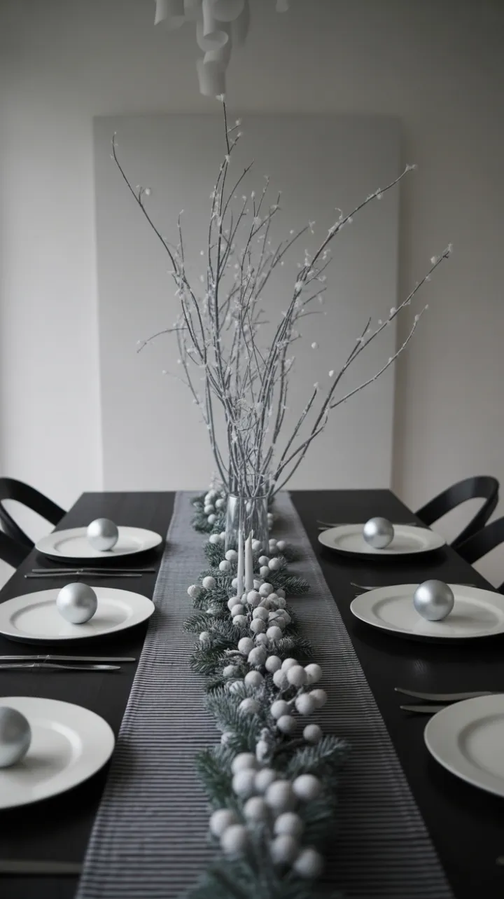 Sleek Monochrome Christmas Dining