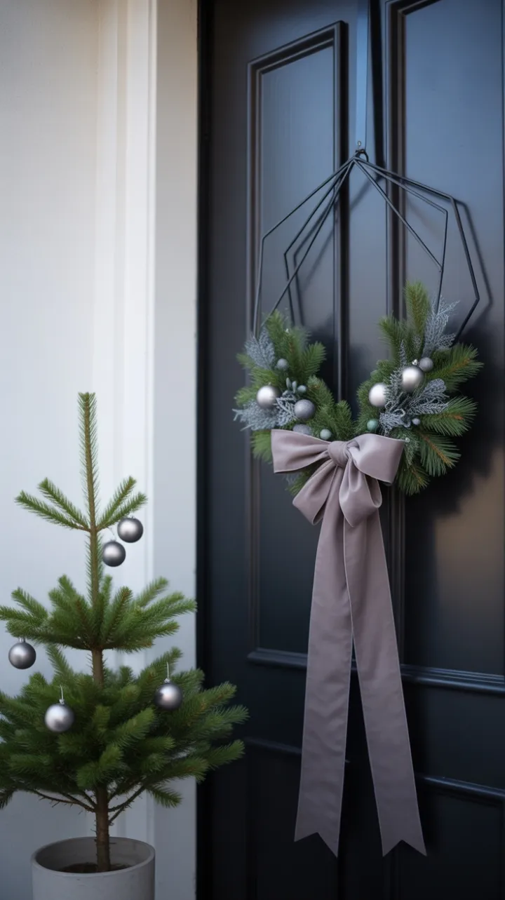 Modern Minimalist Christmas at the Sleek Black Door