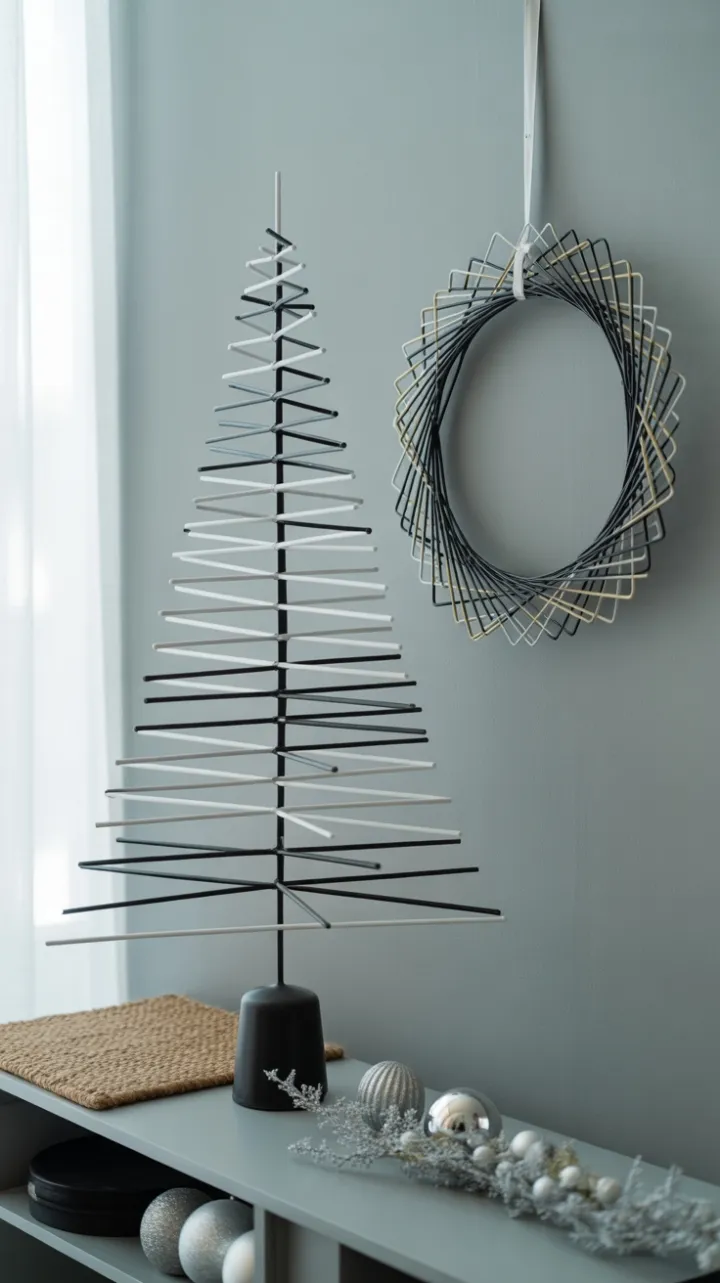 Monochrome Geometric Holiday Entryway