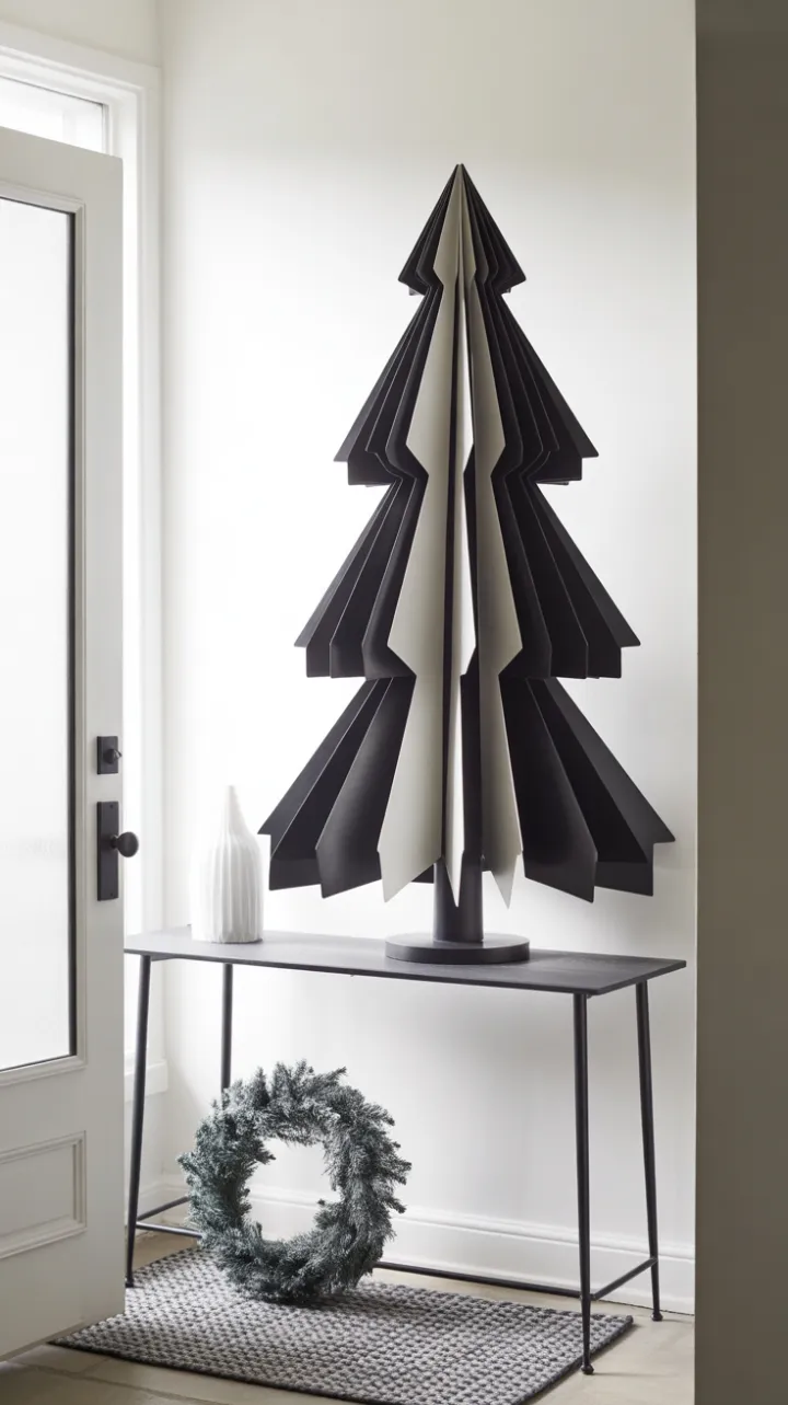 Monochrome Modern Geometric Christmas Entryway