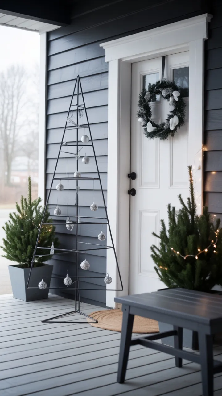 Sleek Geometry Minimalist Christmas Porch