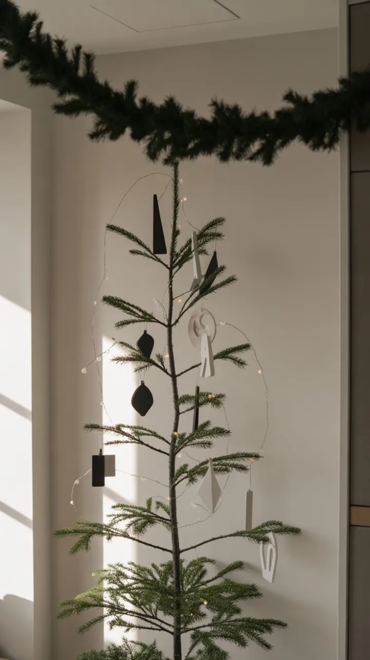 Sleek Geometric Christmas Tree in Warm Glow