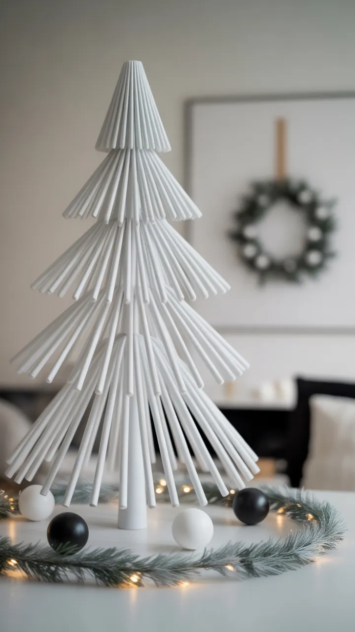 Geometric White Tree for a Modern Minimalist Christmas