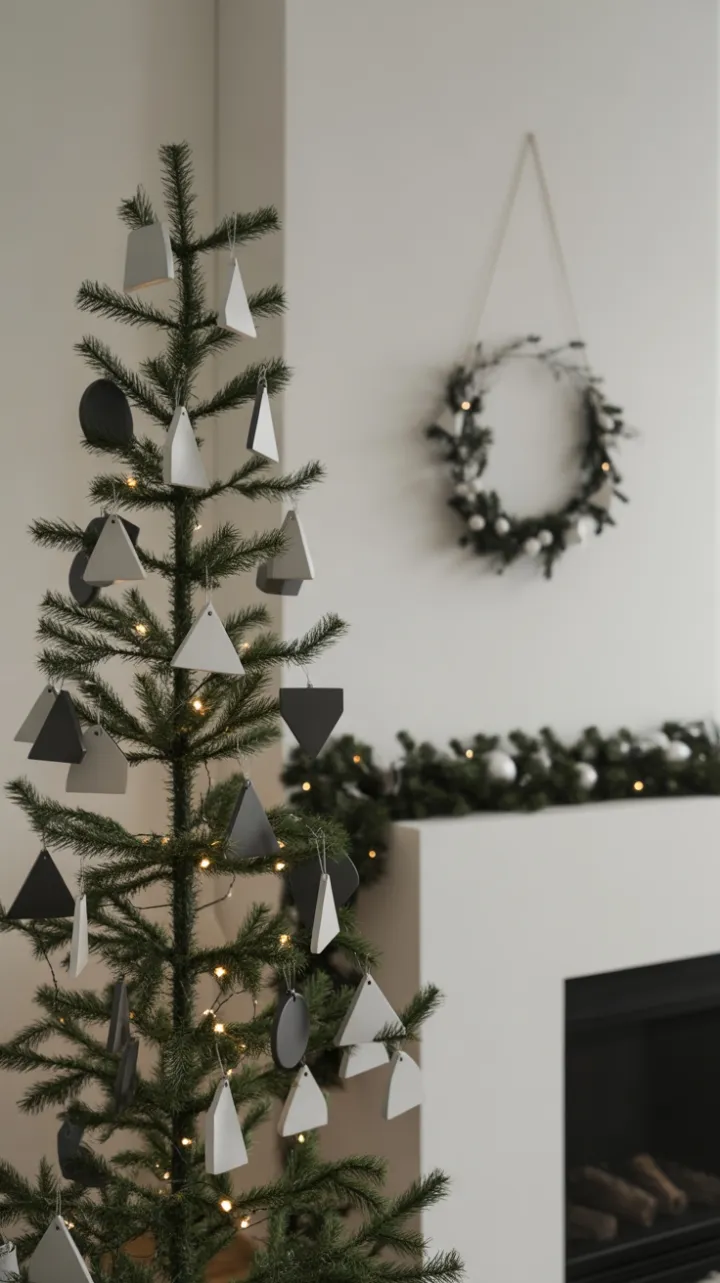 Geometric Minimalist Christmas in Black and White
