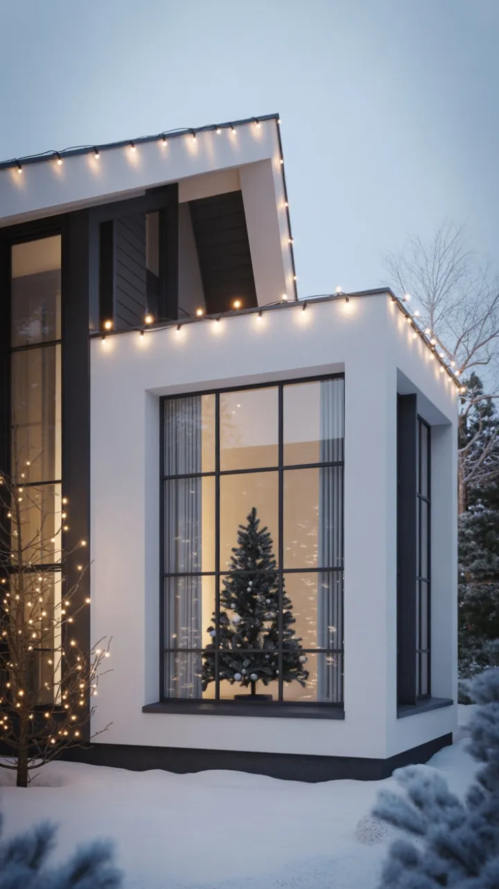 Quiet Holiday Glow on a Minimalist Home