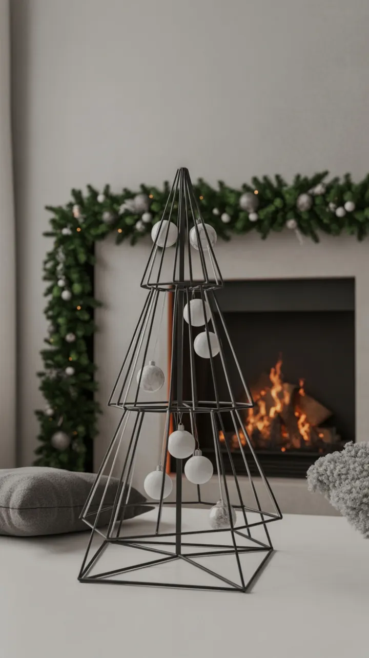 Black-and-White Geometry Meets Cozy Holiday Glow