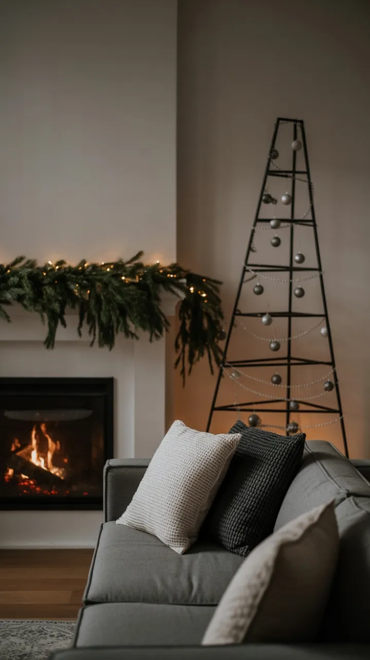 Minimalist Christmas Warmth in Soft Fireplace Glow