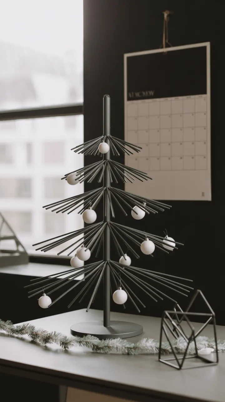 Monochrome Minimalist Christmas Workspace