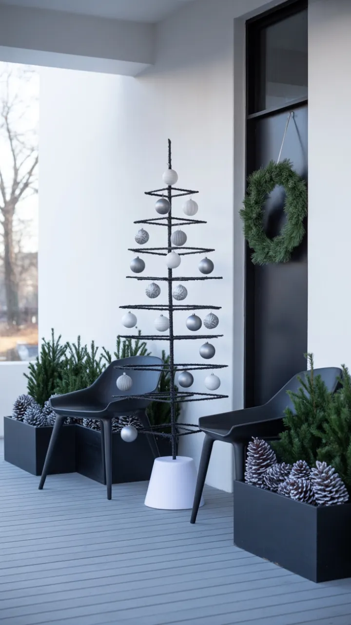 Geometric Minimalist Christmas Porch
