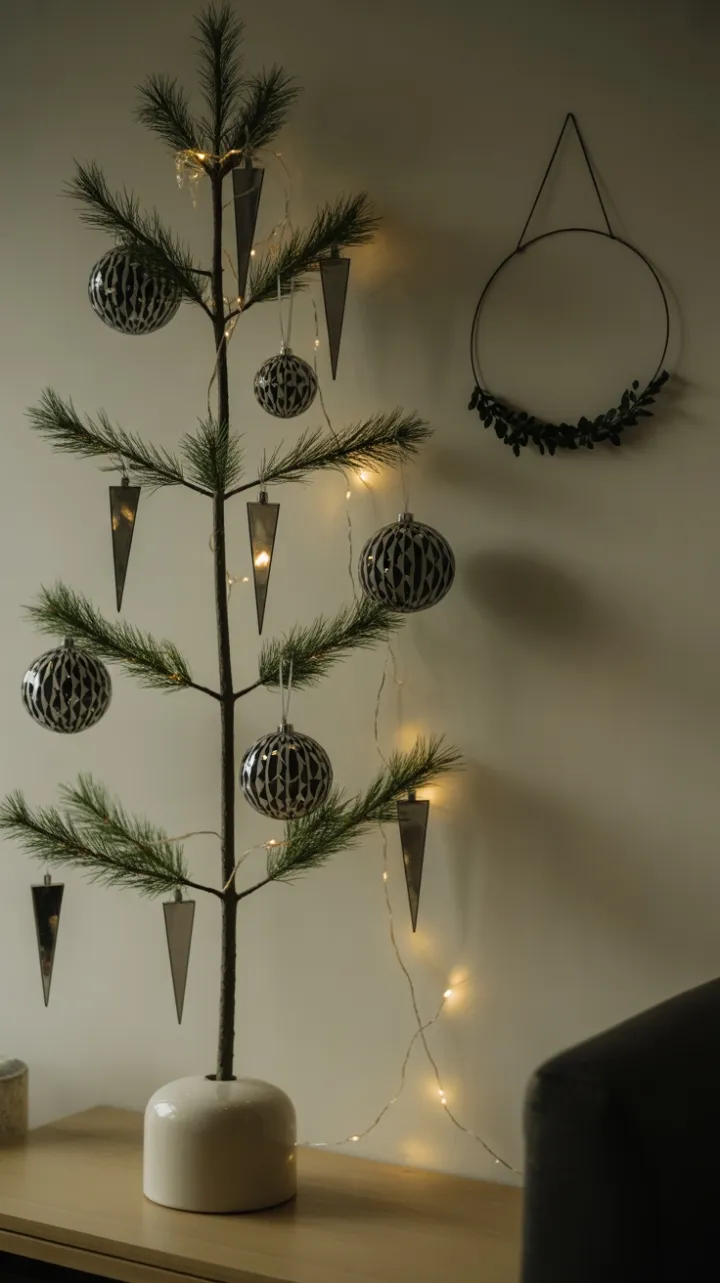 Modern Minimalist Christmas with Geometric Ornaments