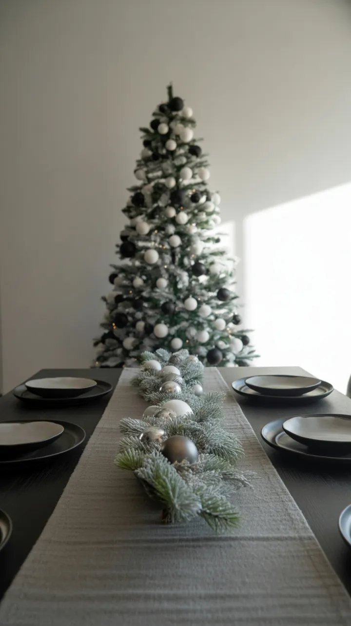 Geometric Noel – Minimalist Monochrome Table