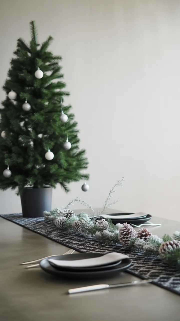 Sleek Monochrome Christmas Tablescape