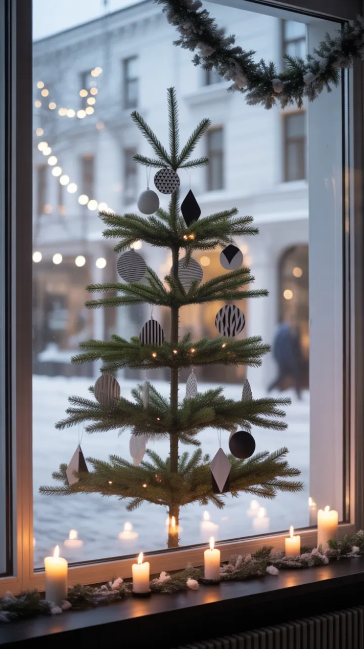 Candlelit Minimalist Christmas Window