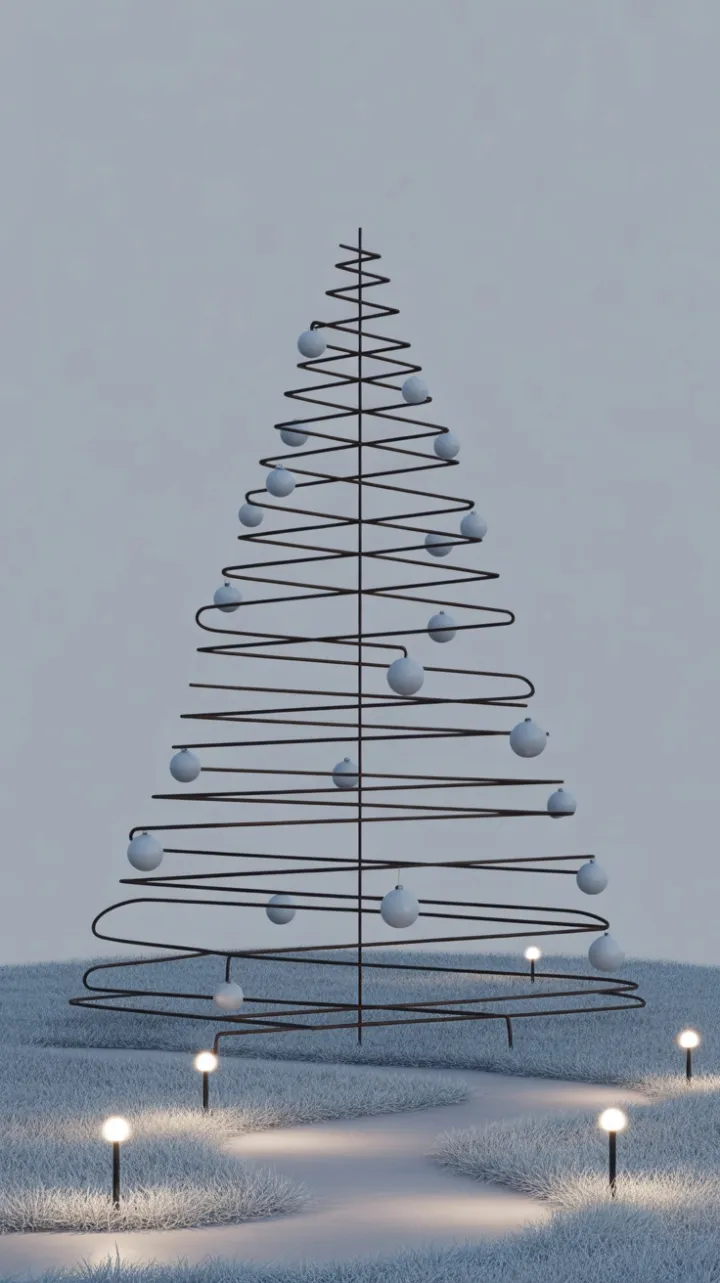 Twilight Geometry Minimalist Christmas Tree Sculpture