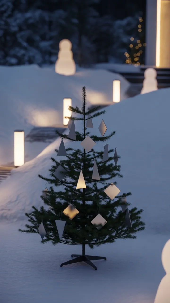 Silent Geometry of a Snowlit Minimalist Christmas