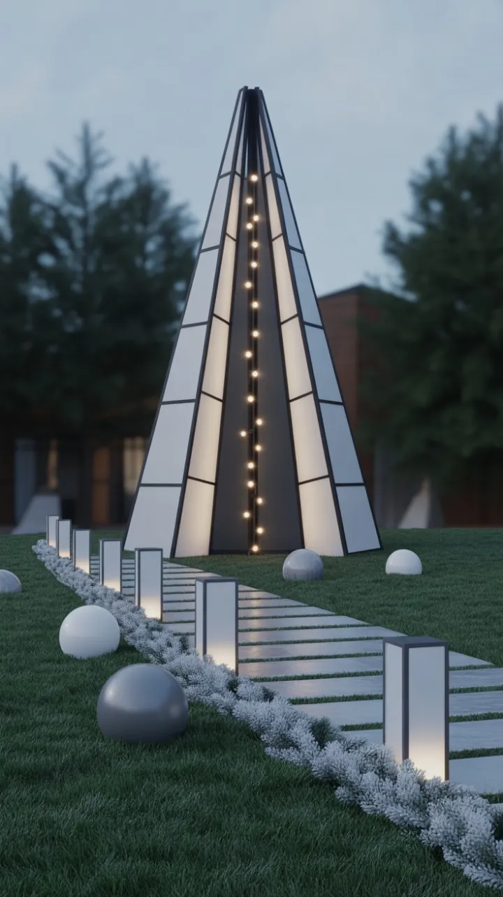 Geometric Glow – A Minimalist Monochrome Christmas