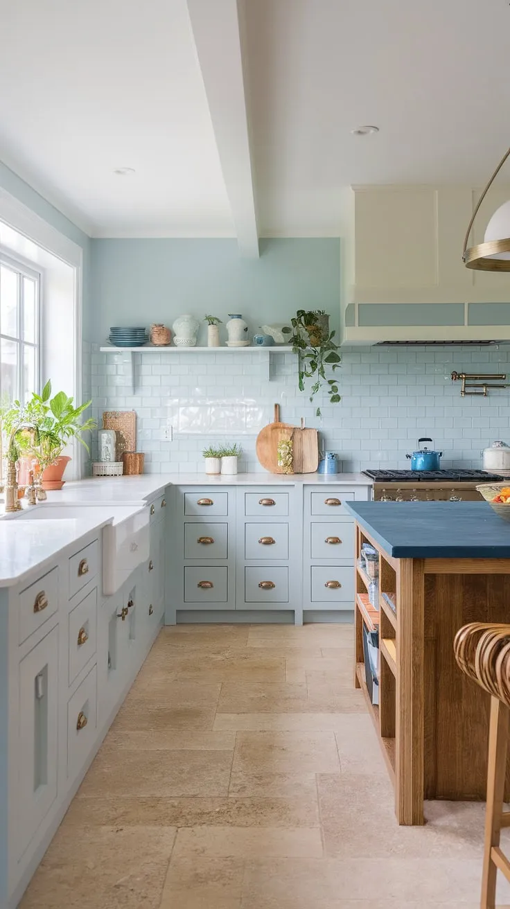 This modern coastal kitchen renovation perfectly captures the essence of relaxed beach living.  The design seamlessly blends modern coastal design interiors with stunning modern coastal kitchen backsplash ideas, creating a space that's both stylish and functional.  Get inspired for your own modern beach house kitchen ideas with this breathtaking transformation.