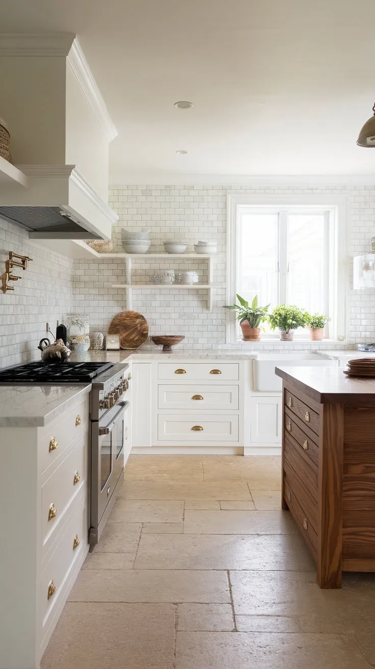 This modern coastal kitchen renovation perfectly captures the essence of relaxed beach living.  The stunning backsplash is a key element in this modern coastal design interiors scheme, showcasing the best of modern coastal kitchen ideas for a beach house kitchen.