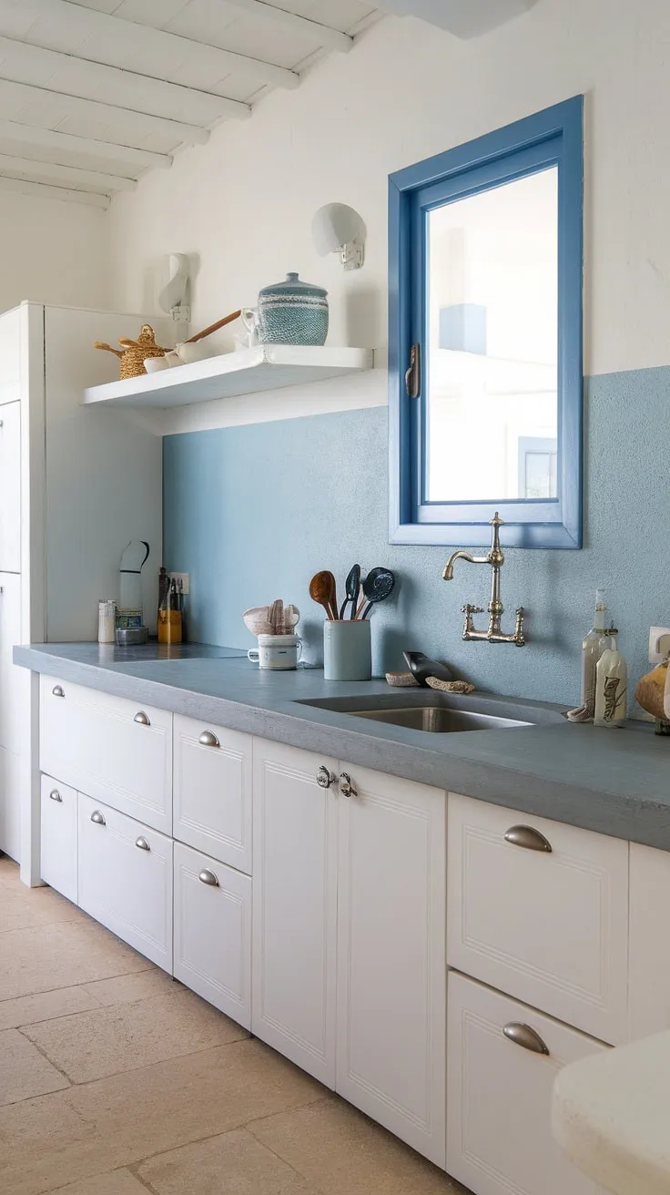 This stunning coastal kitchen renovation perfectly blends modern design with beach house charm.  The sleek cabinetry and captivating backsplash exemplify the best of modern coastal kitchen ideas, creating a space that's both stylish and inviting.  A true testament to modern coastal design interiors.
