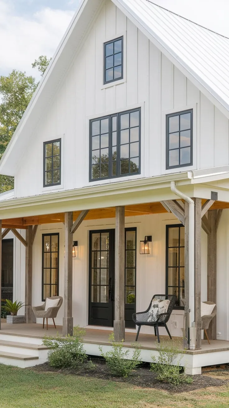 Charming Modern Farmhouse Porch with Rustic Touches