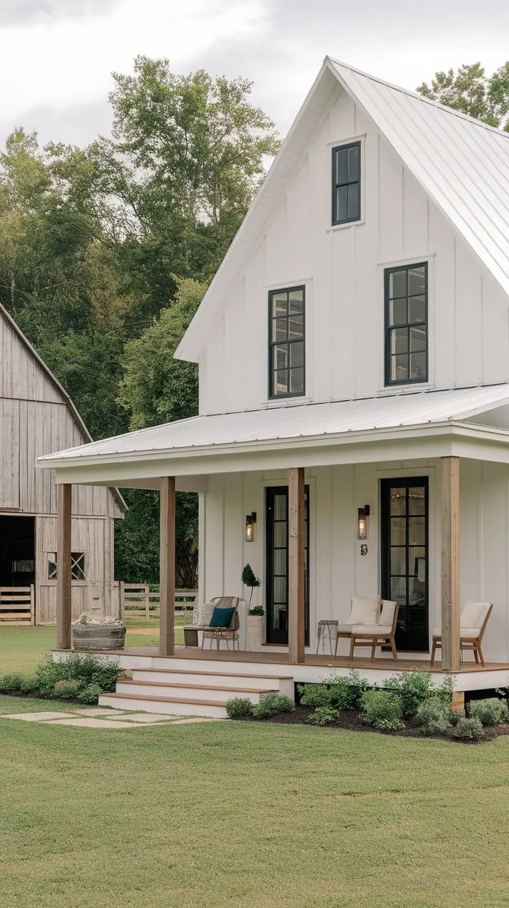 Charming Modern Farmhouse Front Porch Oasis